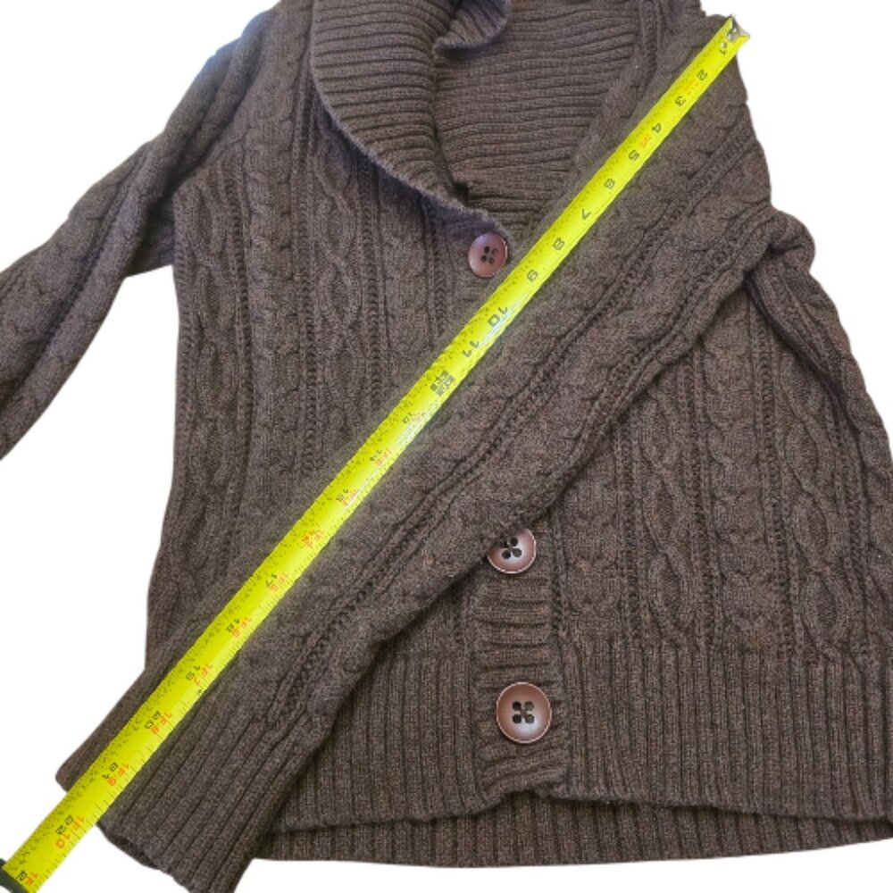Y2K Chocolate Brown Cable Knit Sweater sz S - Picture 11 of 12